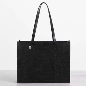 BEIS The Work Tote in black croc